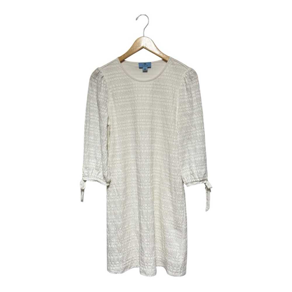 CeCe Cream Long, Puff Sleeve Sheath Dress Size Small